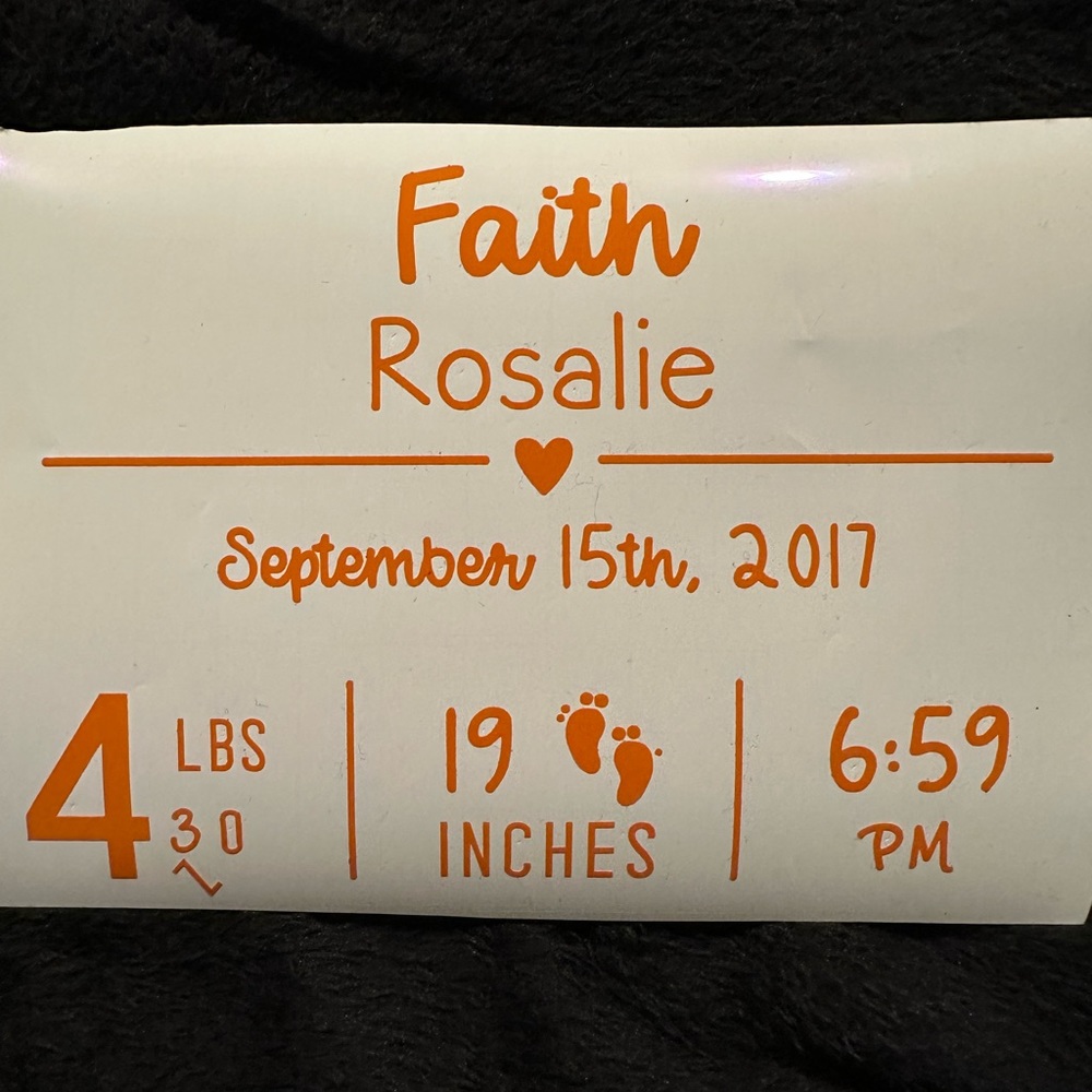 Birth Announcement Decal Sticker
